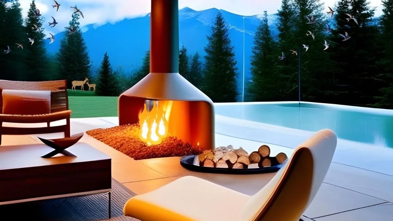 Escape to Nature: Enjoy the Sound of Crackling Fire Pit and Birds Chirping