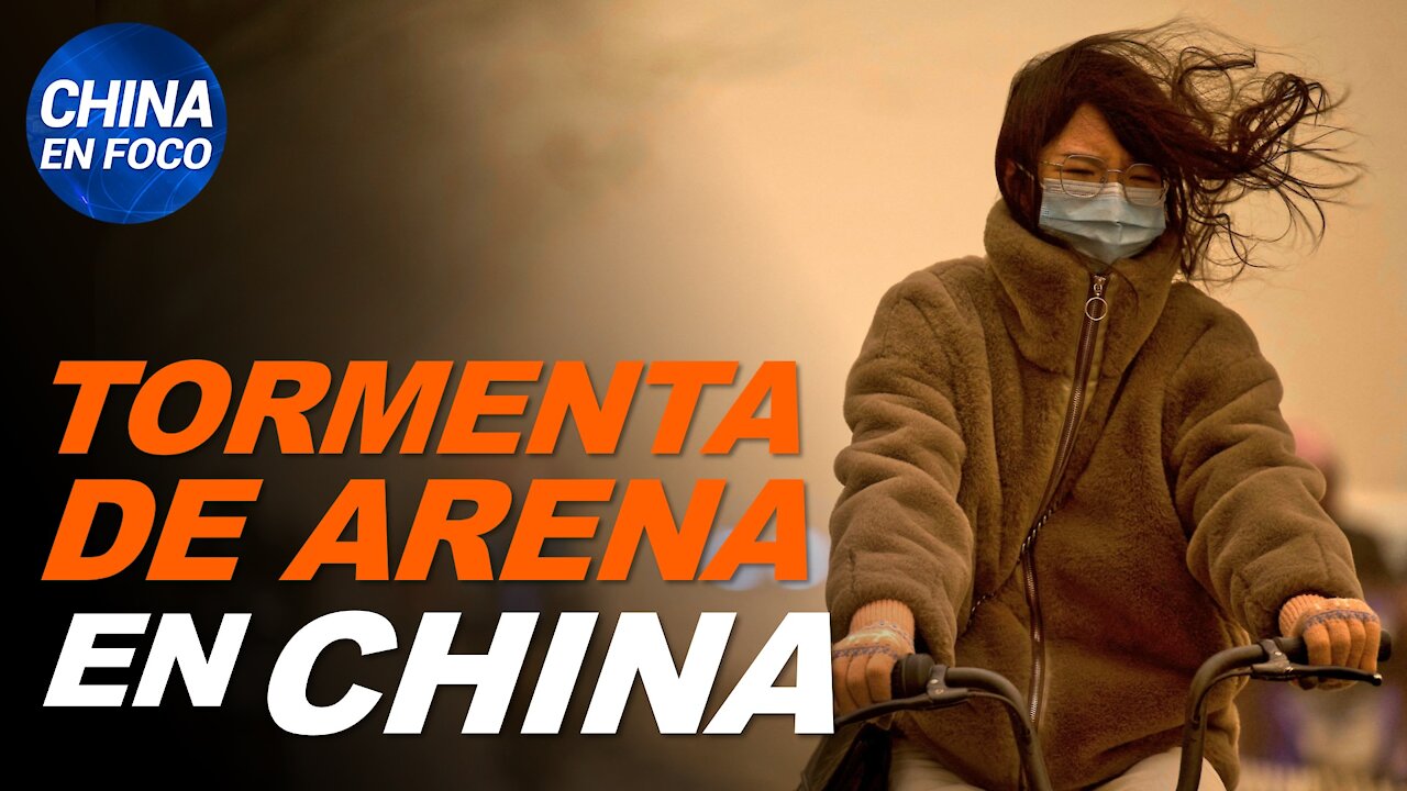 China es golpeada por una enorme tormenta de arena. El cielo se tiñe de naranja