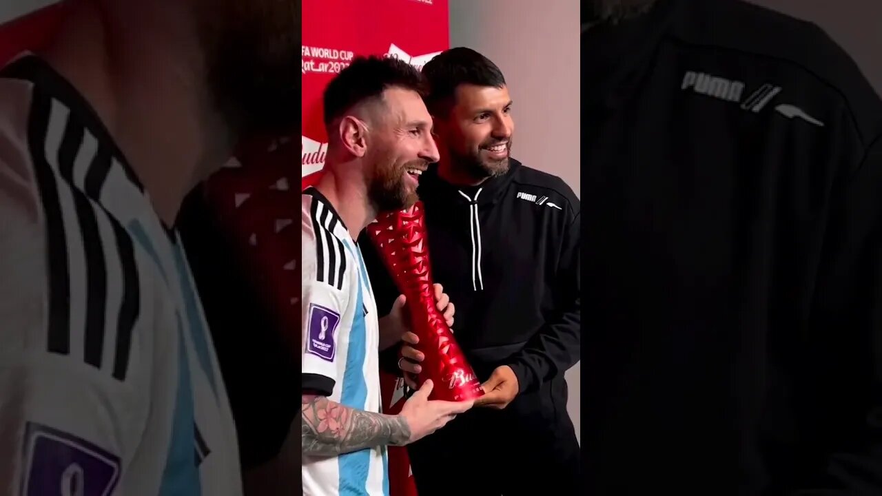 messi was so happy to see sergio agüero #messi #qatar2022