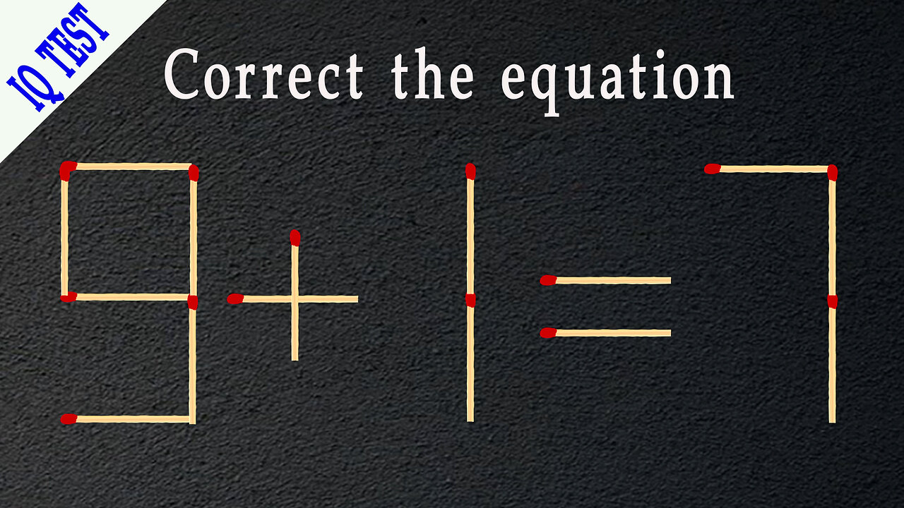 Move 1 matchstick to make the equation correct, Matchstick puzzle✔ #matches #mindtest #matchstick