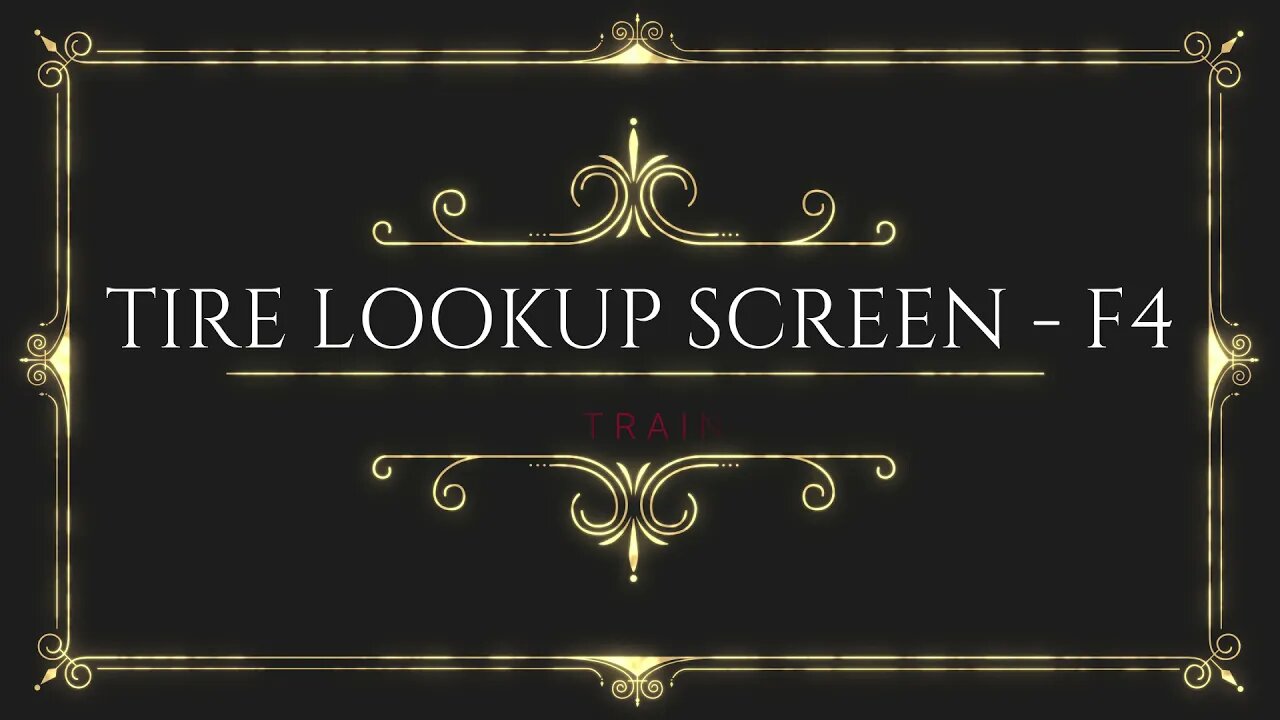 Tire Lookup Screen - F4