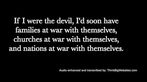 A WARNING FROM 1965 - "IF I WOULD BE THE DEVIL..."