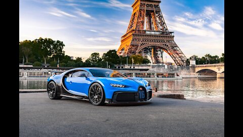 Bugatti in Paris city street.