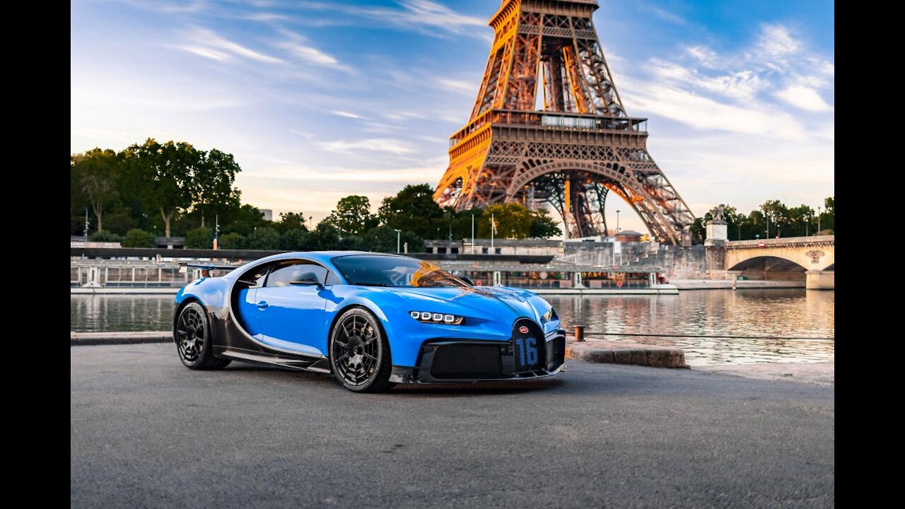 Bugatti in Paris city street.