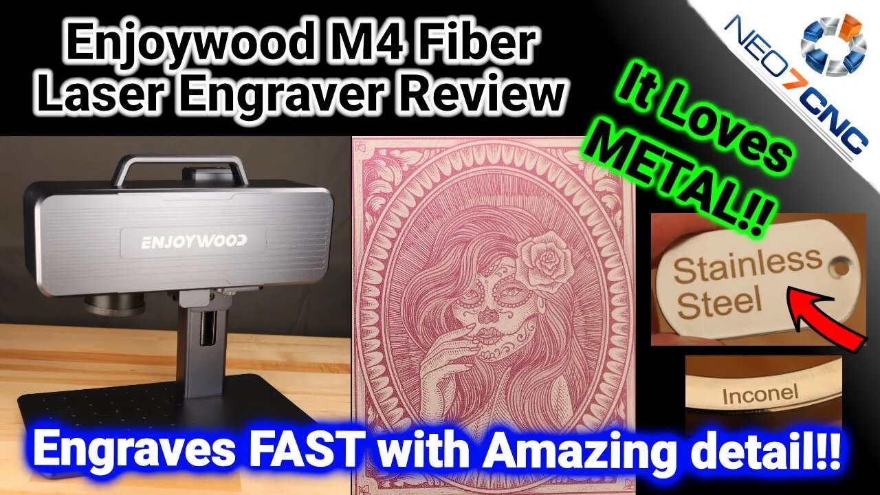 Review of the Enjoywood M4 20w Fiber Laser - It Loves METAL!!