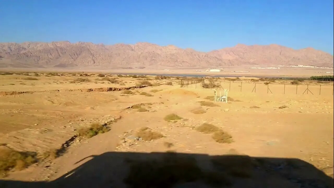 Israel Negev desert view from the bus