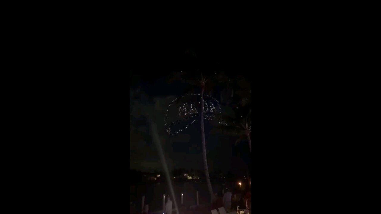 TONIGHT — Drones lit up the sky in the shape of a MAGA hat in Florida.