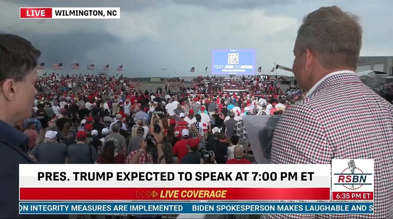 Trump Addresses Supporters As He's Forced To Reschedule Rally Due To Weather