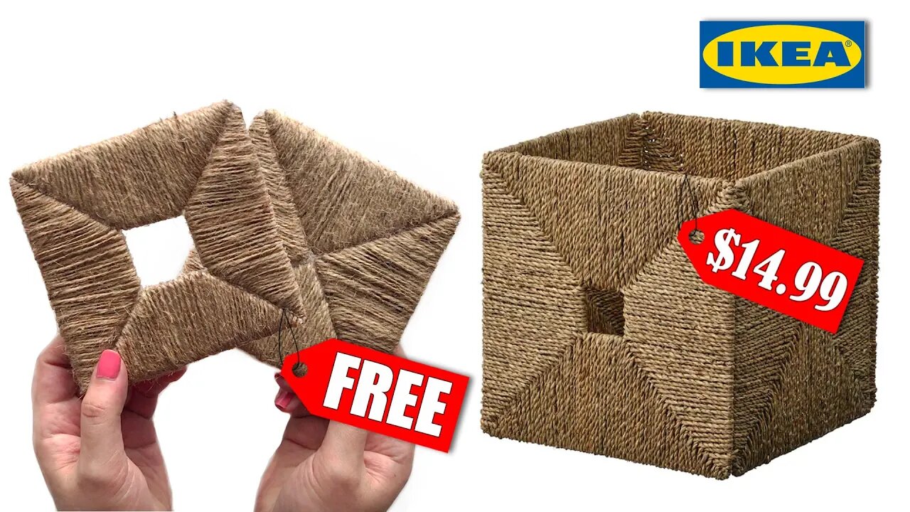 DIY IKEA Organizer box "Knipsa" | Jute craft | Cardboard organizer