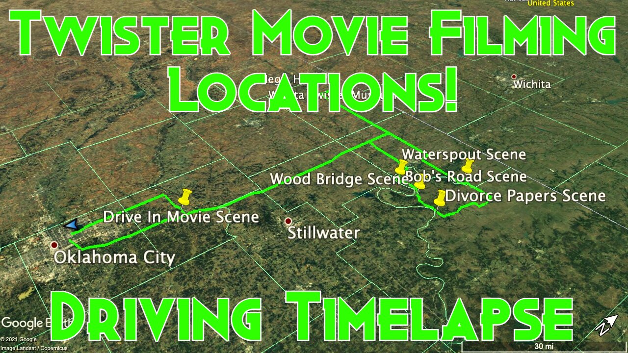 TWISTER MOVIE FILMING LOCATIONS | Driving Timelapse