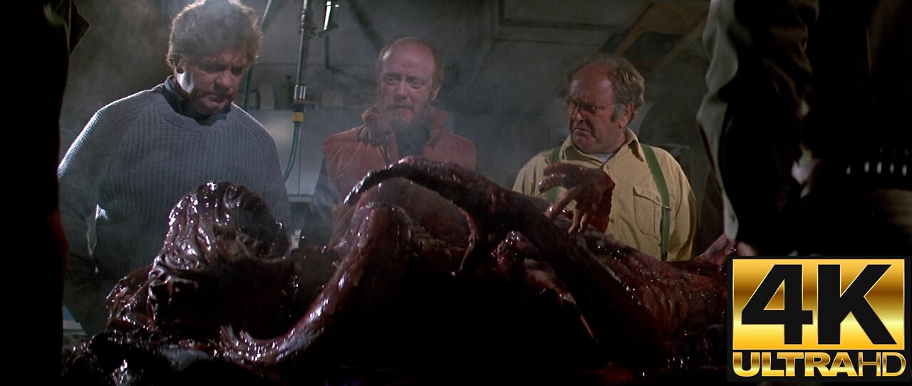 The Thing 4K - Return back to camp -We found this -Blair I'd like you to start an autopsy right away