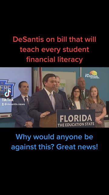 DeSantis on the importance of teaching kids financial literacy 👏👏