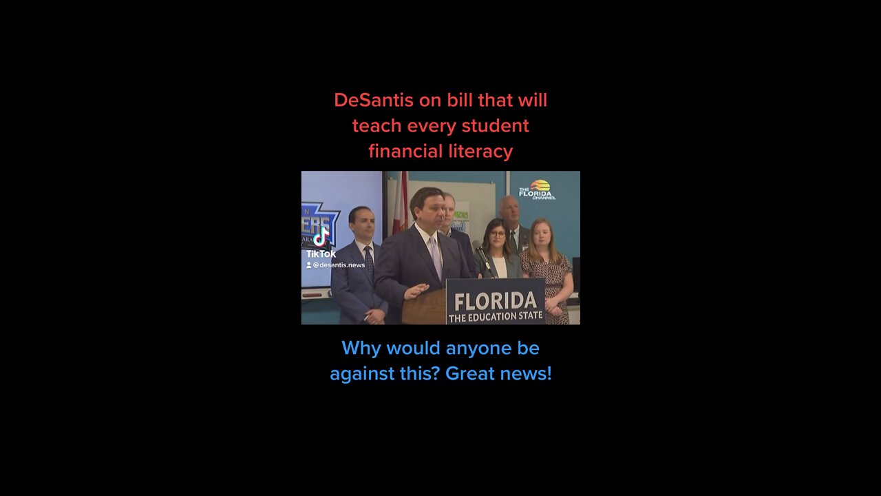 DeSantis on the importance of teaching kids financial literacy 👏👏