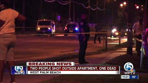 2 people shot outside West Palm Beach apartment, one dies