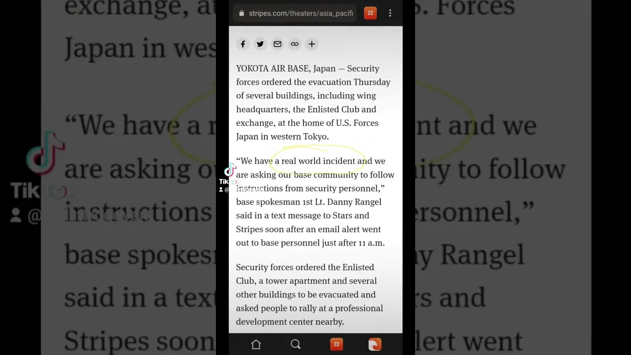 BREAKING Air Force orders evacuate Yokota Air Base in Tokyo Japan “real world incident” JUNE 15 2023