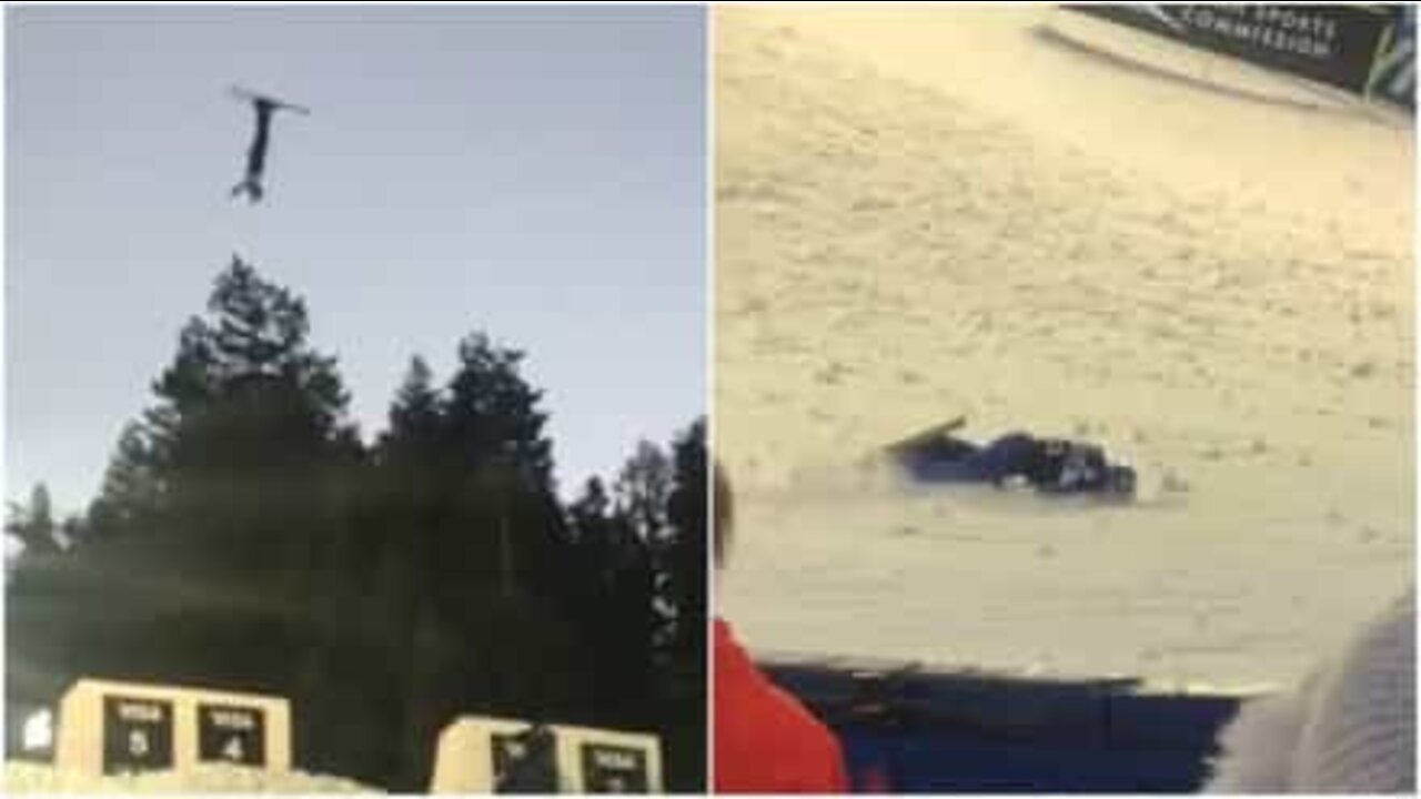 Hemskt fall under Världscupen i skidakrobatik