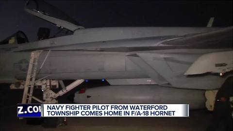 Navy fighter pilot from Waterford Township comes home in F/A-18 Hornet