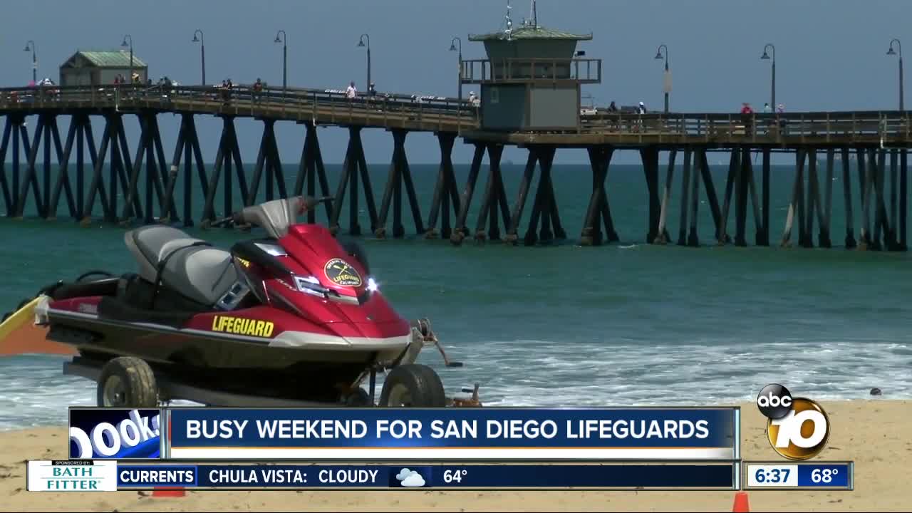 San Diego lifeguards busy over weekend