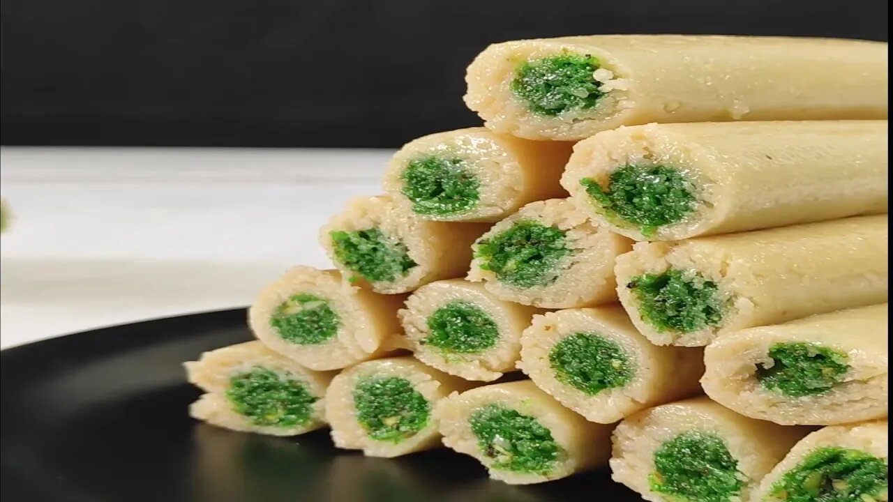 Yummy Halwai Style Kaju Pista Rolls _ Food Forever_In this video we will see how