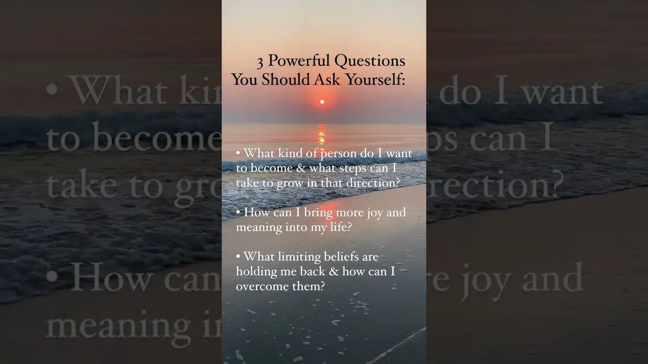 3 POWERFUL questions you should ask yourself! #shorts