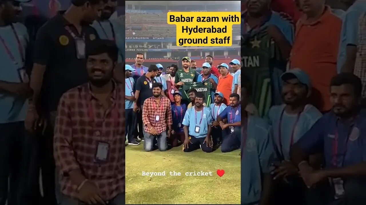 Babar azam with Hyderabad Ground staff Pic during Worldcup 2023 india #cricket #worldcup2023