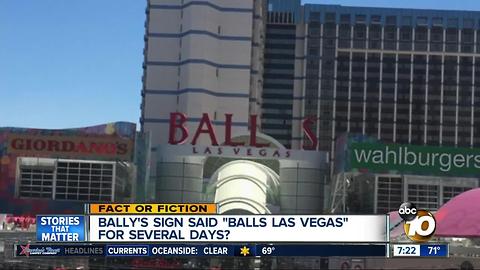 Vegas hotel changes sign to "Balls?"