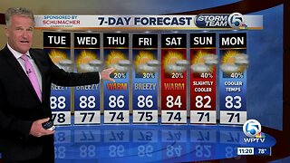 Latest Weather Forecast 11 p.m. Monday