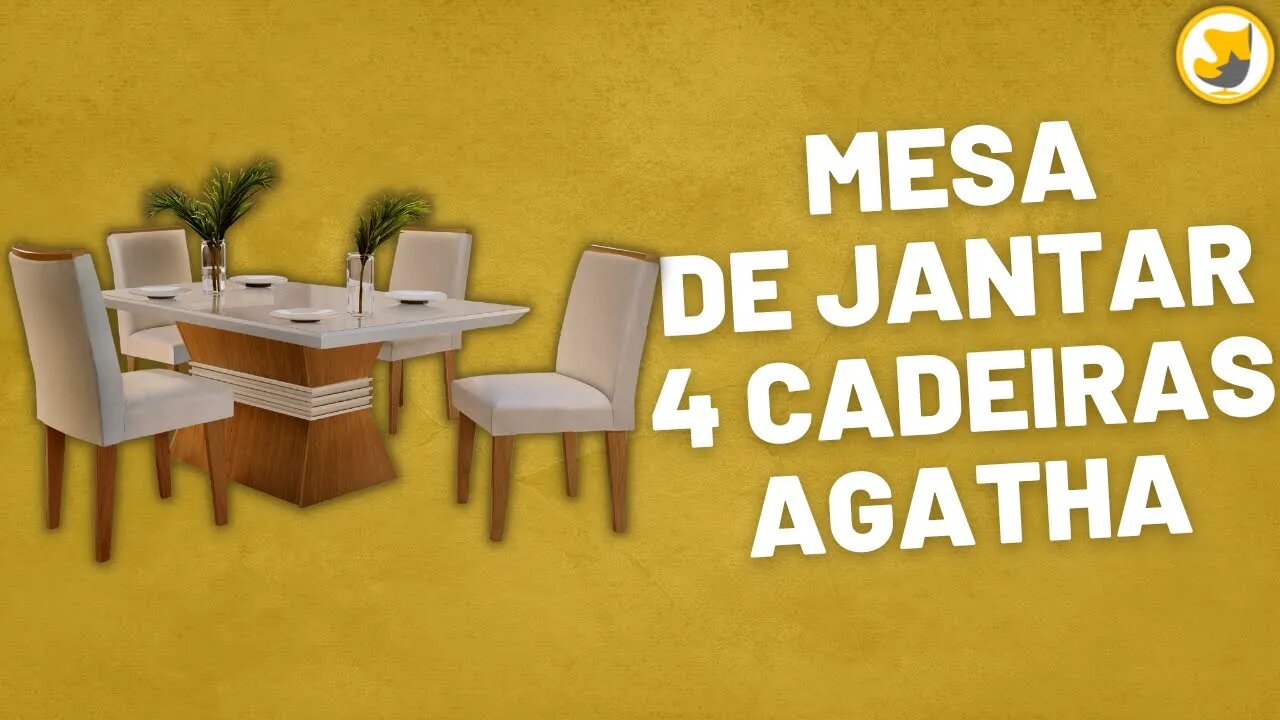 Mesa de Jantar com 4 Cadeiras Agatha