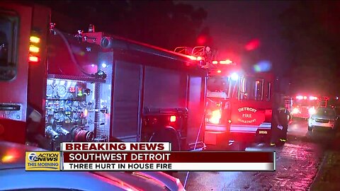 3 hurt in southwest Detroit house fire