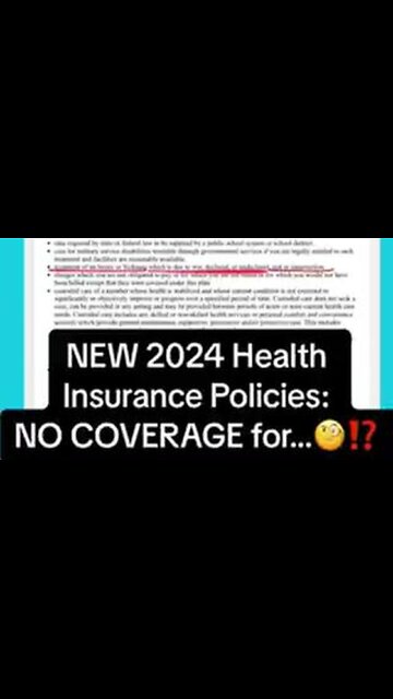 Health insurance policies now excluding coverage for injuries due to war, riots or insurrection.