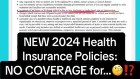 Health insurance policies now excluding coverage for injuries due to war, riots or insurrection.