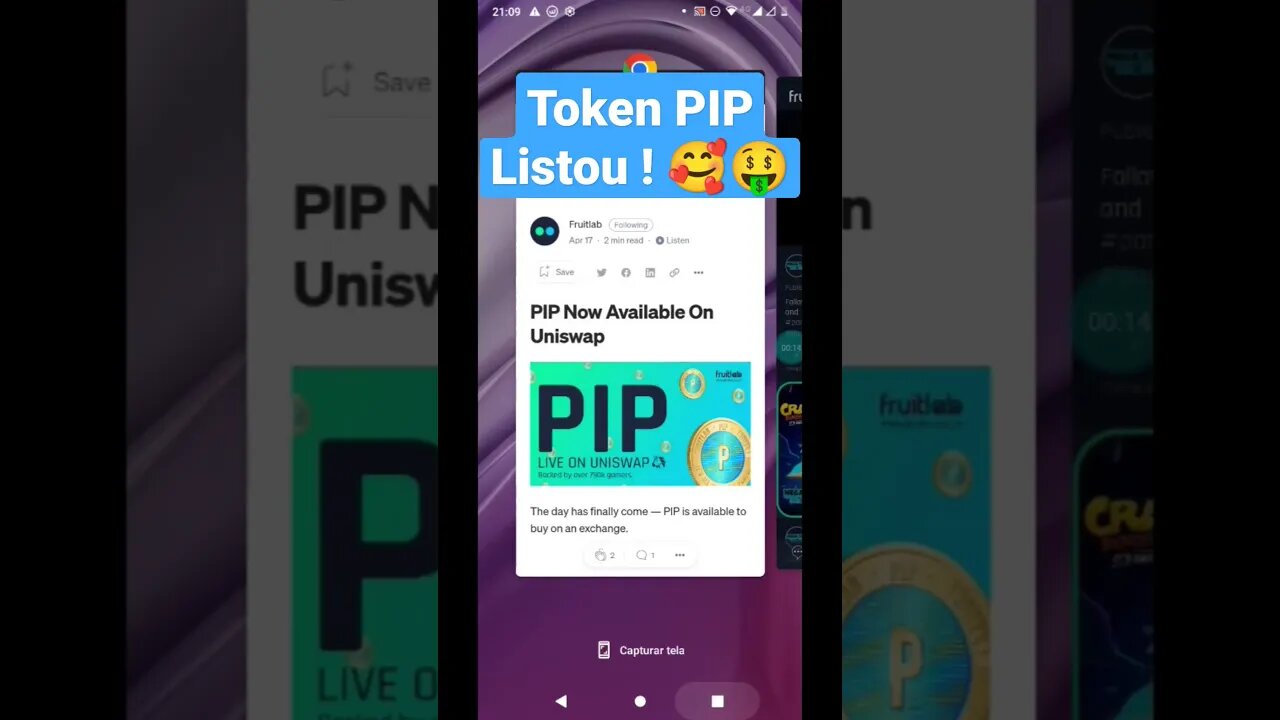 Token PIP da Fruitlab foi LISTADO 🤑#criptomoedas #fruitlab #ganhardinheiro