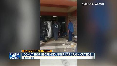 Santee donut shop reopens after crash outside of store