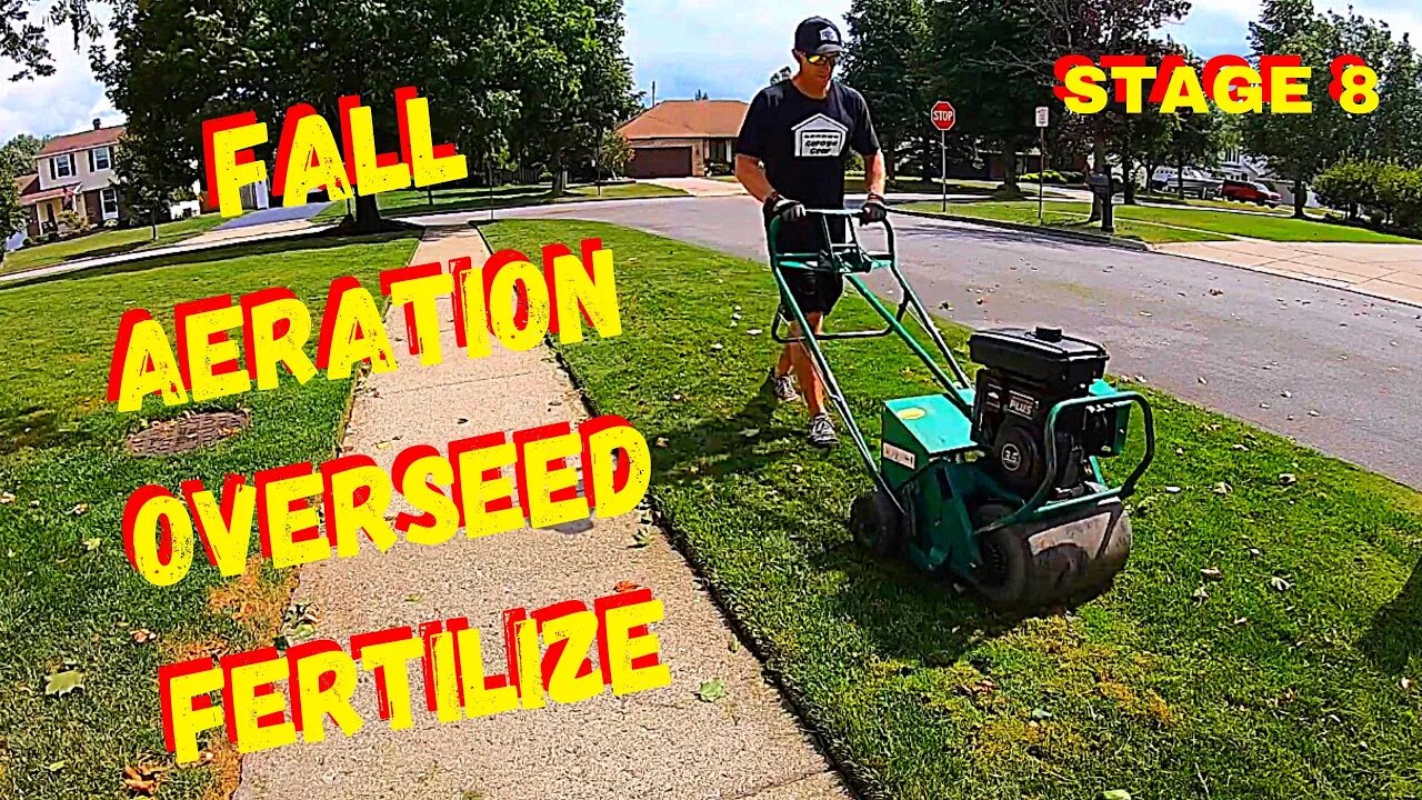 LAWN FERTILIZING PROGRAM STAGE 8 - How To Aerate, Overseed & Fertilize An Existing Lawn In The Fall