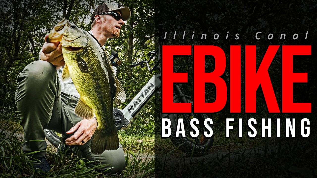 Ebike Fishing for FAT LARGEMOUTH BASS (Illinois Canal Trip)