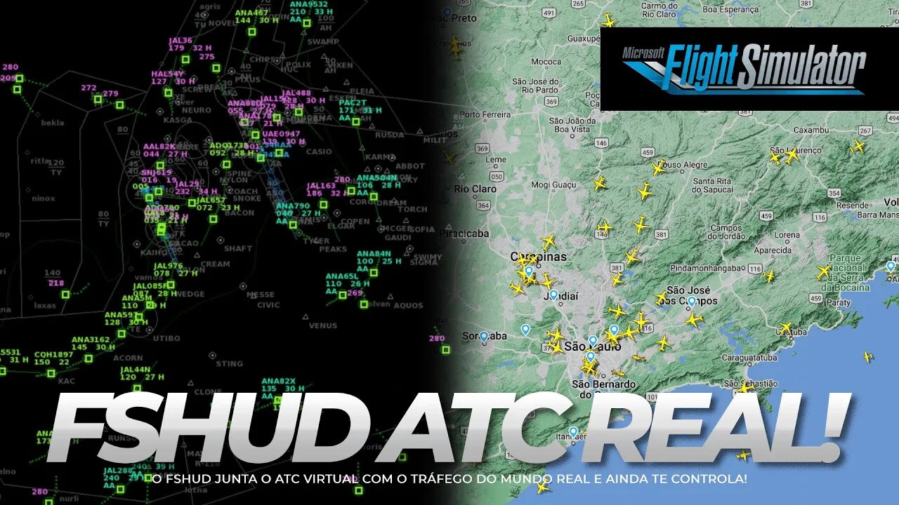 FSHud - ATC Coordenado & Tráfego do Mundo Real no MSFS #LoucuraTotal
