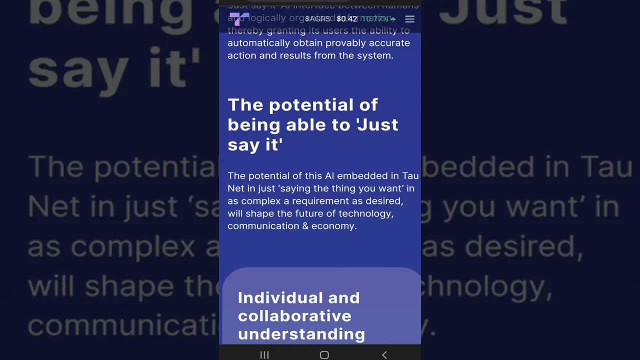 24 The game-changing potential of 'Just say it' AI on Tau Net #shorts #tauchain #agoras #justsayit