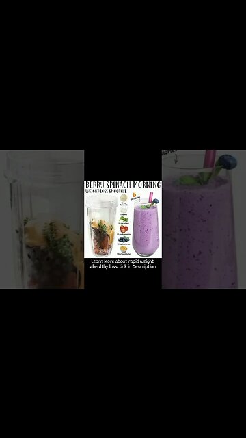 Berry Spinach Morning Weight Loss Smoothie | Start Your Day the Healthy Way | Lose Weight #shorts