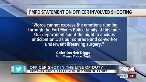 Law enforcement agencies send well wishes to a Fort Myers Police Officer who was shot