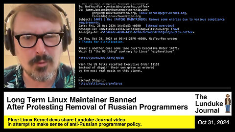 Long Term Linux Maintainer Banned After Protesting Removal of Russian Programmers