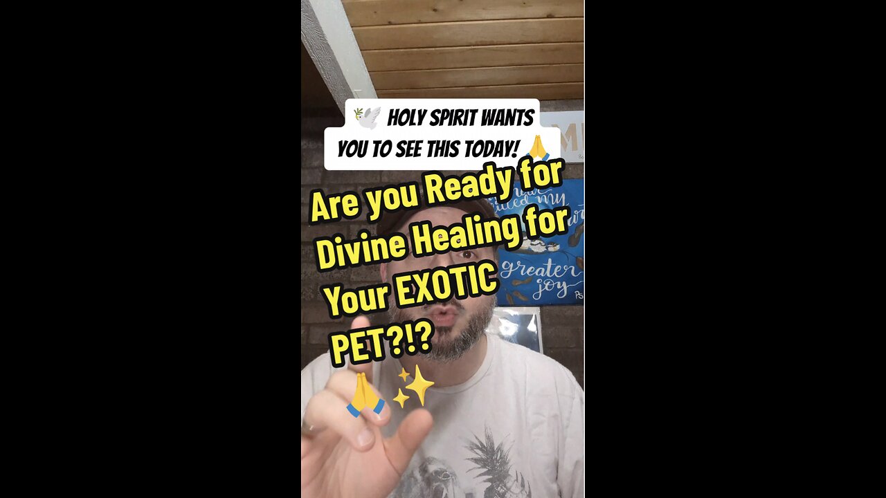 Are you Ready for Divine Healing for Your EXOTIC PET?!?