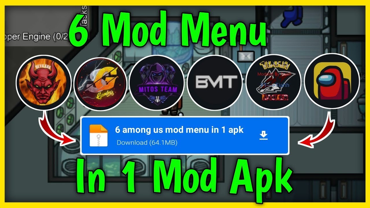 6 MOD MENU IN 1 AMONG US MOD APK v2020.11.17a AMONG US MOD MENU AMONG US HACK