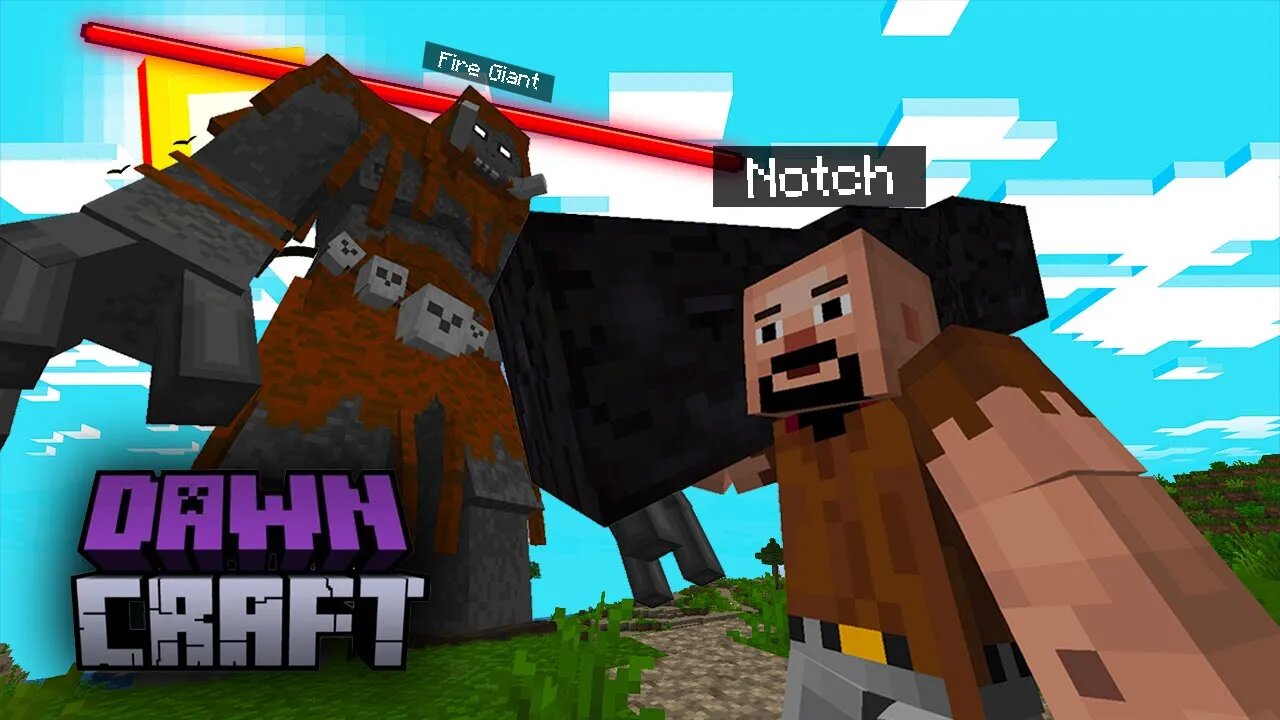 Notch Vs Fire Giant in Dawncraft | Minecraft