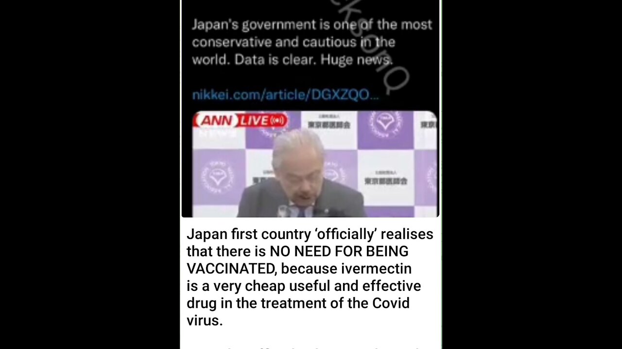 Japan says "No Need to be Vaccinated because Ivermectin works!'