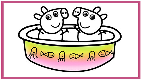 How to Draw Peppa Pig Paddling Pool| Easy Drawing for Kids