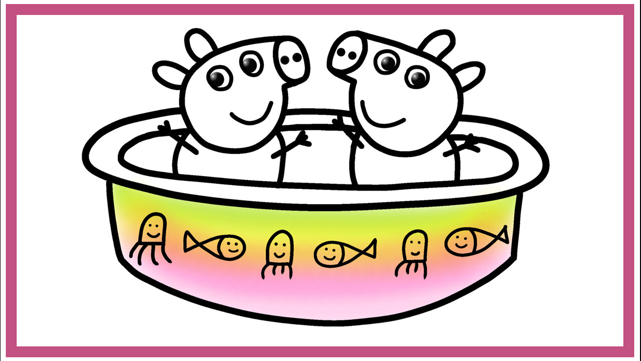 How to Draw Peppa Pig Paddling Pool| Easy Drawing for Kids