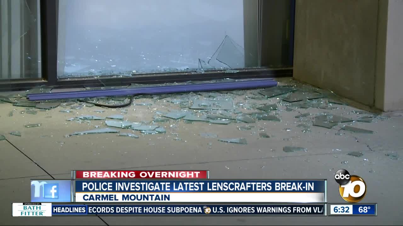 Carmel Mountain LensCrafters store burglarized