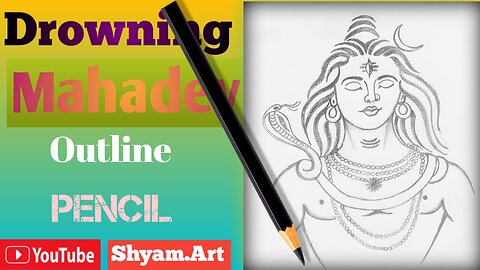 Mahadev outline Drawing pencil , Indian God