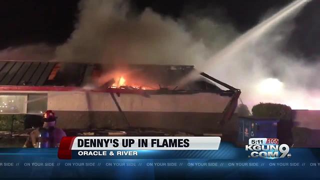 Denny's at Oracle and River catches fire overnight