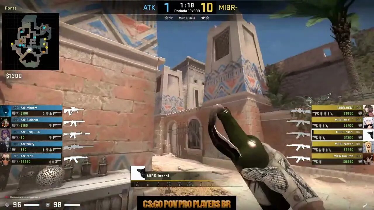 CSGO POV MIBR insani (27/11) vs ATK (Anubis) @ ESL Challenger League Season 45 North America